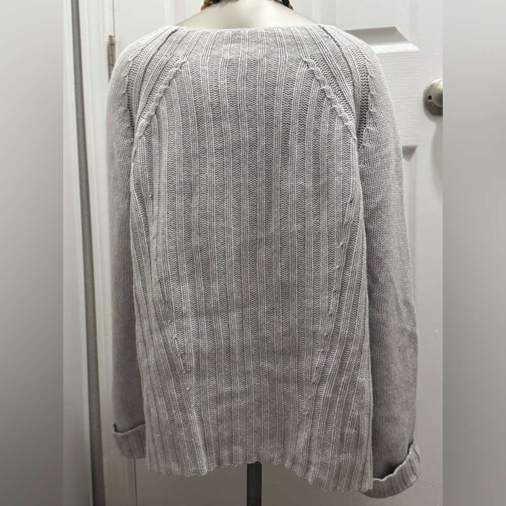 Vince Women’s Wool Cashmere Ribbed Knit Sweater Gray Size M - Picture 5 of 9
